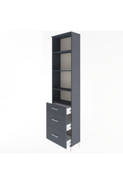 Arges Dolap 4 Raflı 3 Çekmeceli 60x30x243 Antrasit-Antrasit