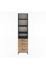 Arges Dolap 4 Raflı 3 Çekmeceli 60x30x243 Antrasit-Çam