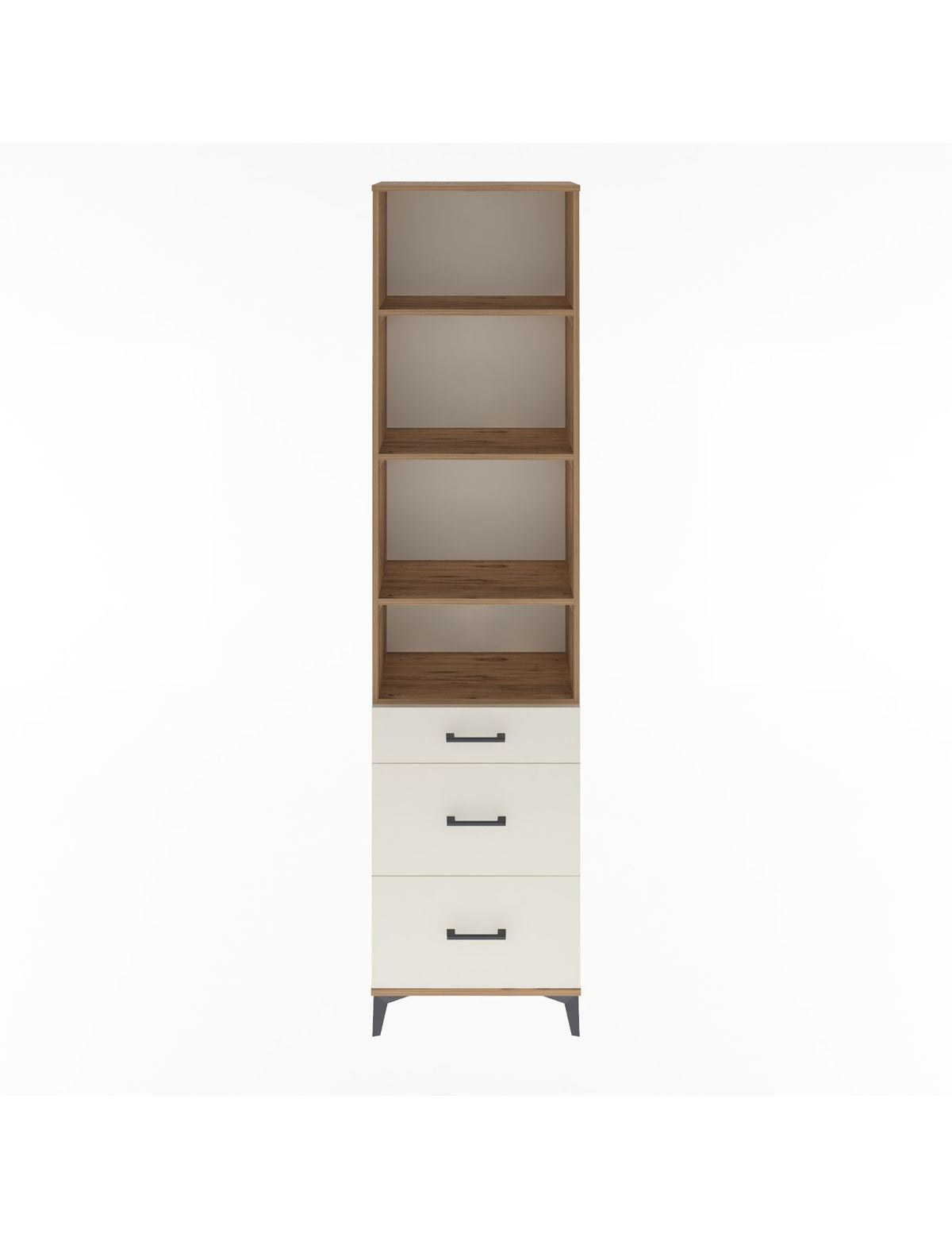 Arges Dolap 4 Raflı 3 Çekmeceli 60x30x243 Çam-Aytaşı