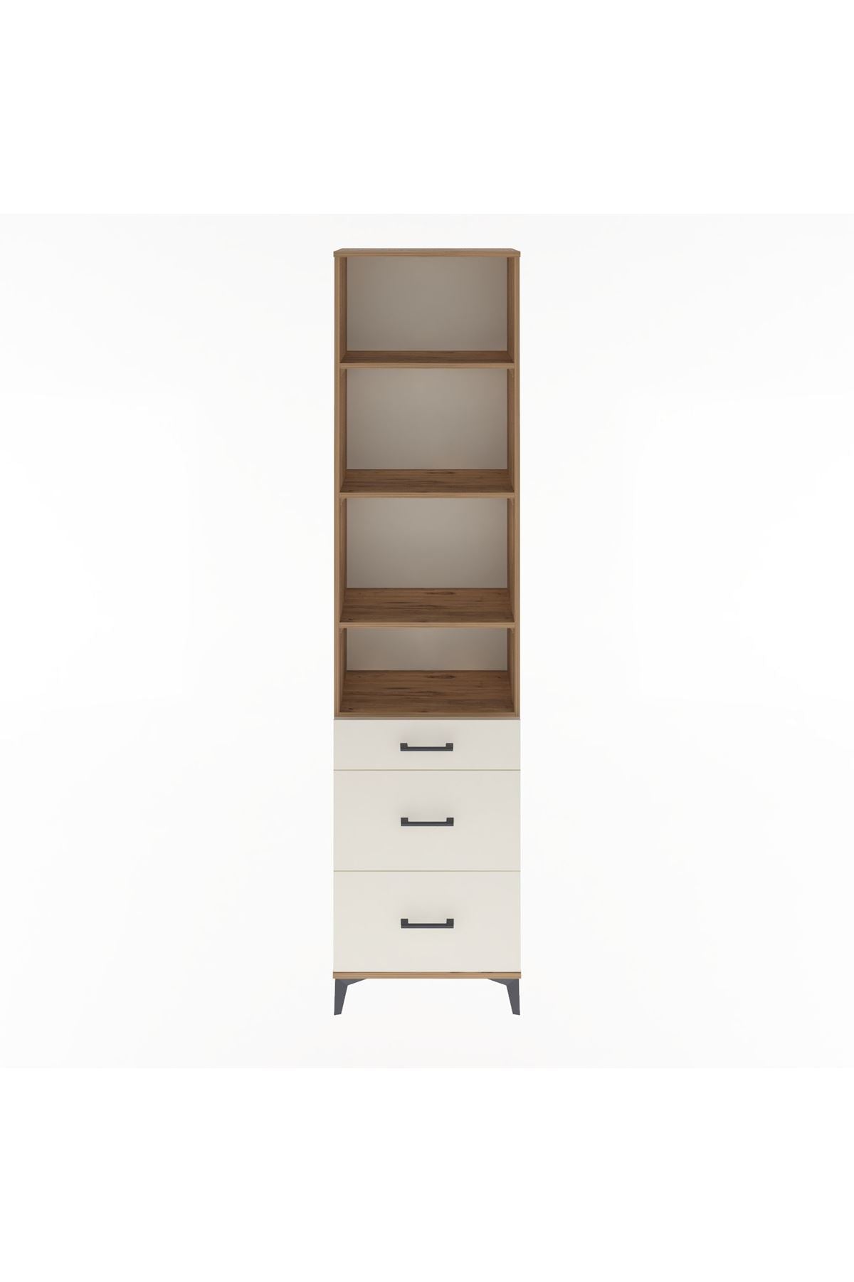 Arges Dolap 4 Raflı 3 Çekmeceli 60x30x243 Çam-Aytaşı