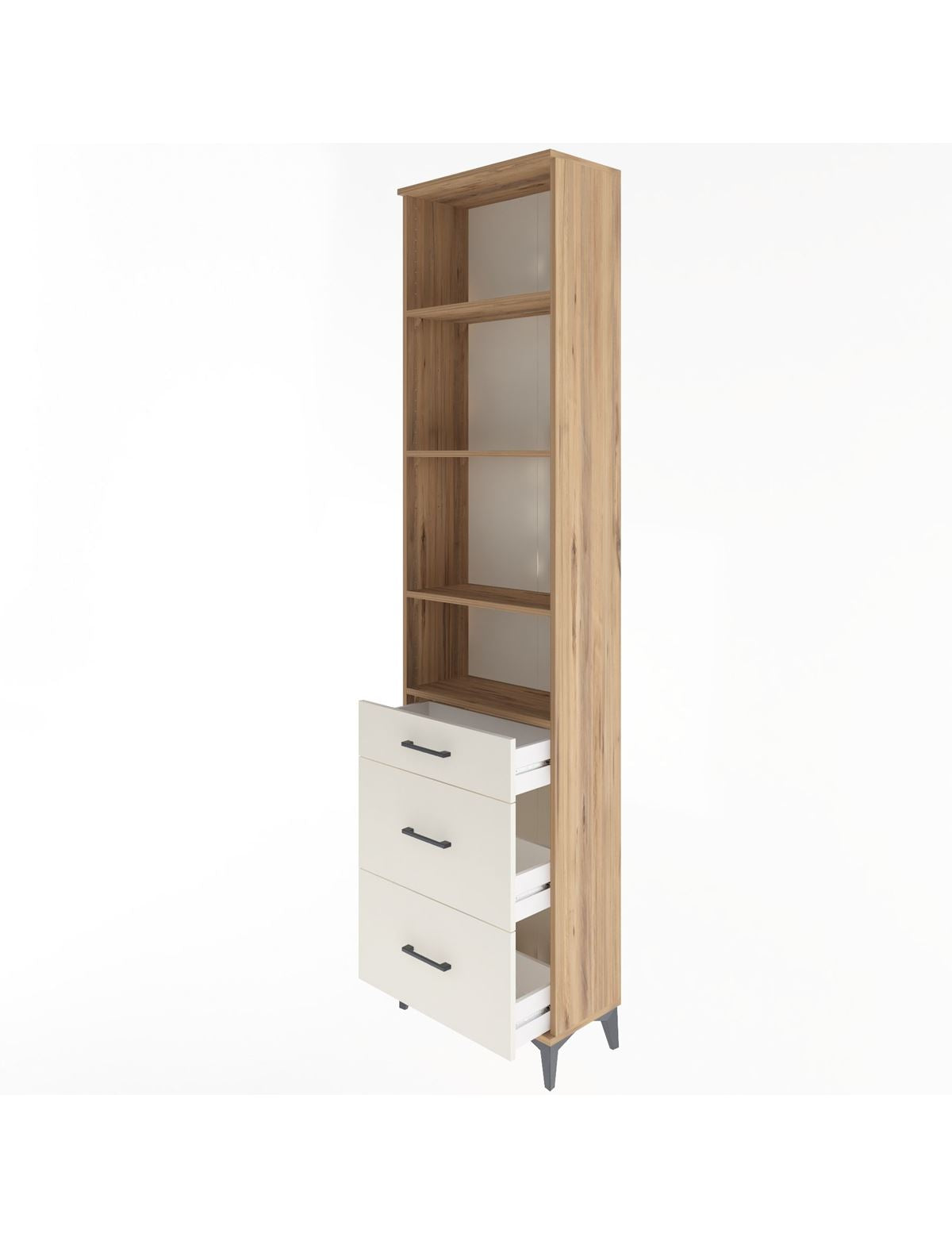Arges Dolap 4 Raflı 3 Çekmeceli 60x30x243 - S32M056V7A