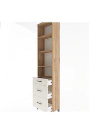 Arges Dolap 4 Raflı 3 Çekmeceli 60x30x243 Çam-Aytaşı