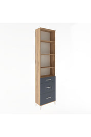 Arges Dolap 4 Raflı 3 Çekmeceli 60x30x243 Çam-Antrasit