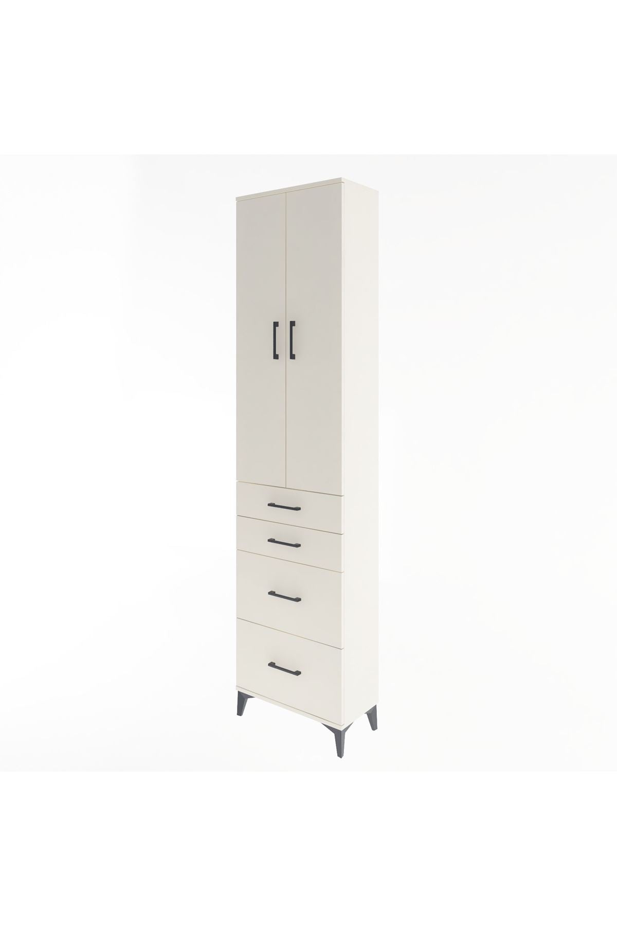 Arges Dolap 4 Raflı 4 Çekmeceli 2 Kapaklı 60x30x243 - S32M057V1A