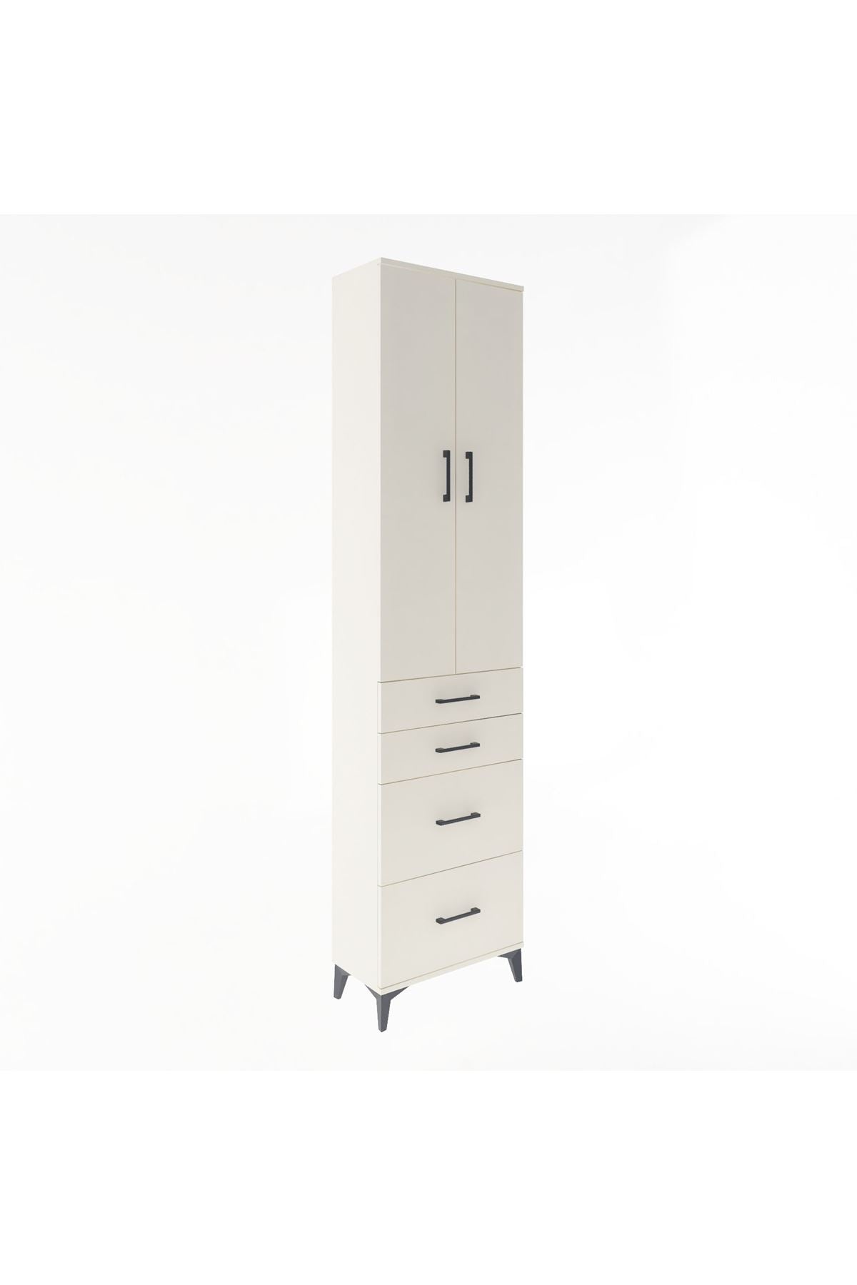 Arges Dolap 4 Raflı 4 Çekmeceli 2 Kapaklı 60x30x243 - S32M057V1A