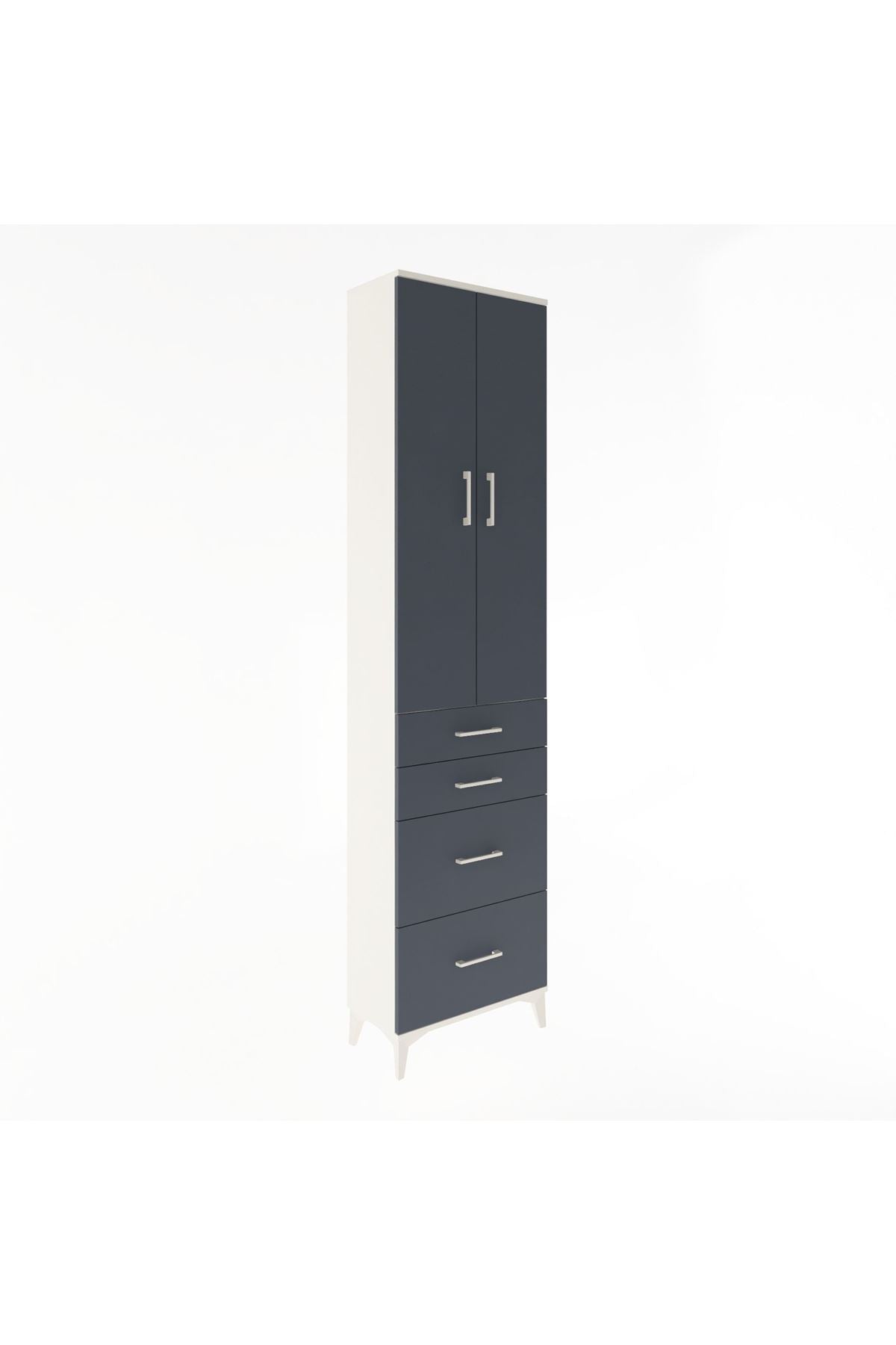 Arges Dolap 4 Raflı 4 Çekmeceli 2 Kapaklı 60x30x243 - S32M057V2A