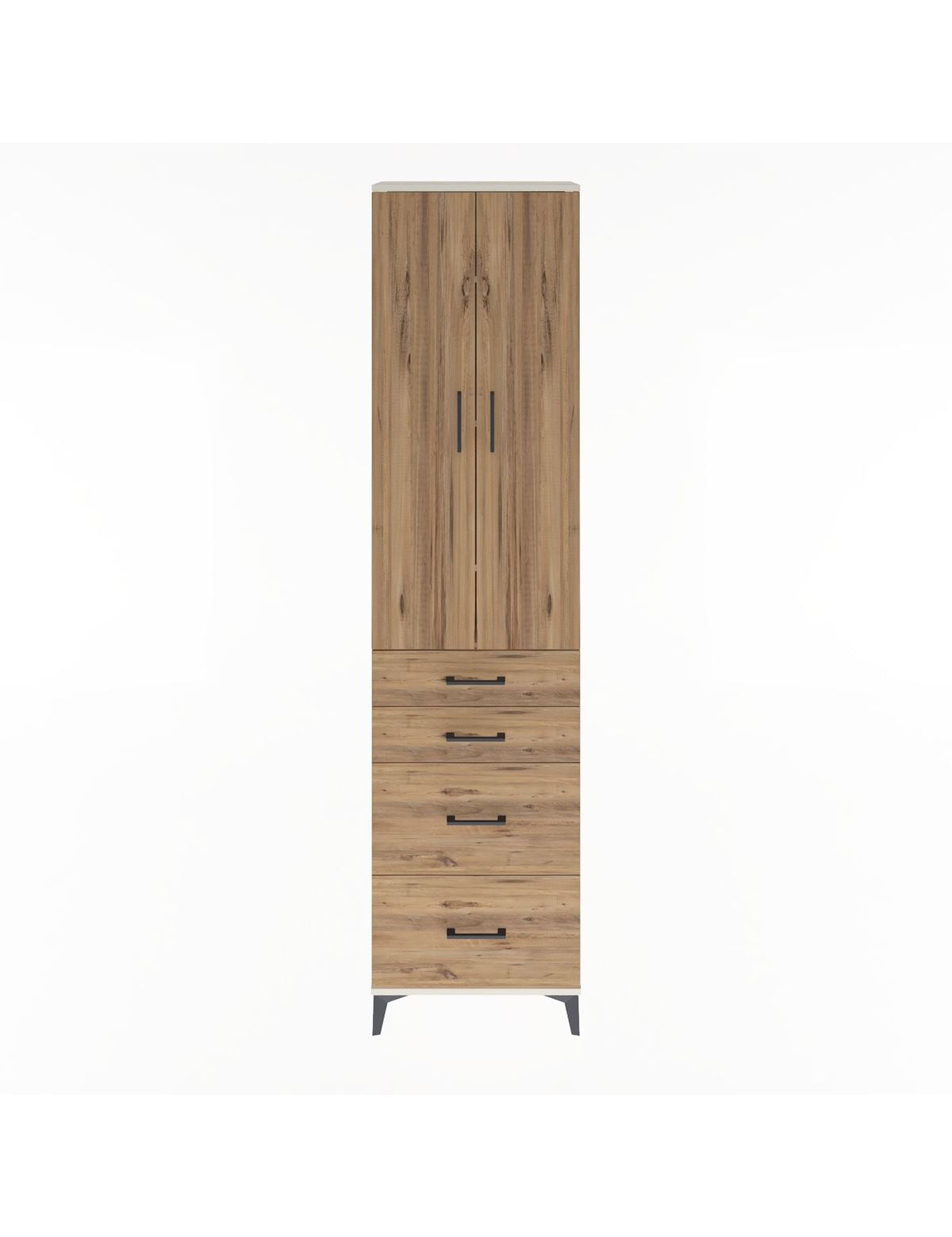 Arges Dolap 4 Raflı 4 Çekmeceli 2 Kapaklı 60x30x243 Aytaşı-Çam