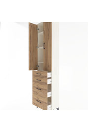 Arges Dolap 4 Raflı 4 Çekmeceli 2 Kapaklı 60x30x243 Aytaşı-Çam