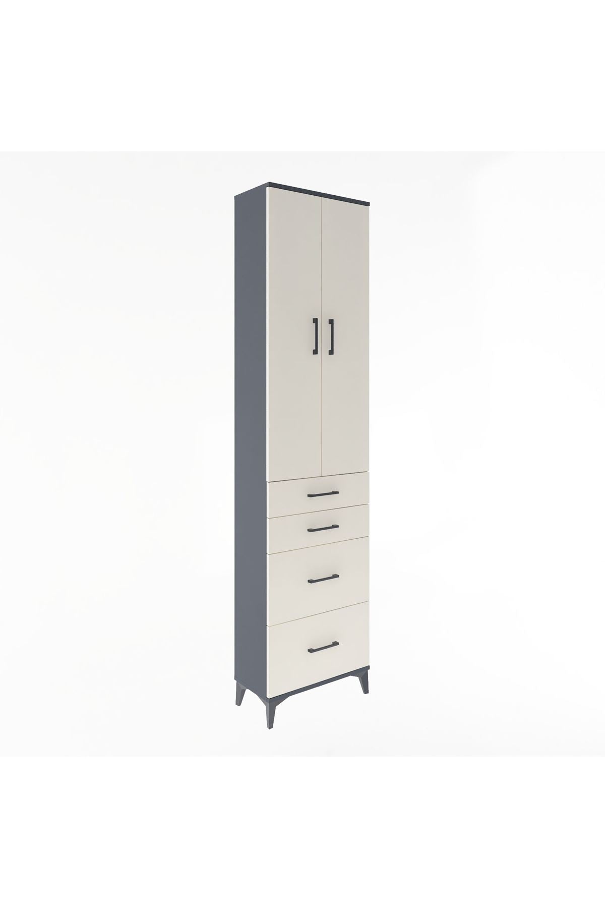 Arges Dolap 4 Raflı 4 Çekmeceli 2 Kapaklı 60x30x243 - S32M057V4A