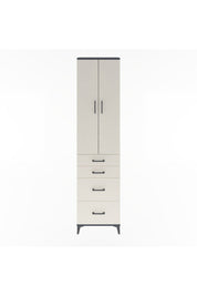 Arges Dolap 4 Raflı 4 Çekmeceli 2 Kapaklı 60x30x243 Antrasit-Aytaşı