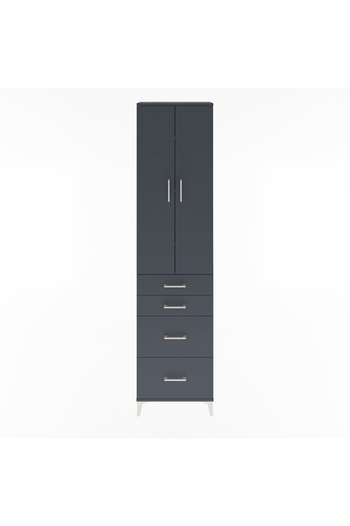 Arges Dolap 4 Raflı 4 Çekmeceli 2 Kapaklı 60x30x243 - S32M057V5A