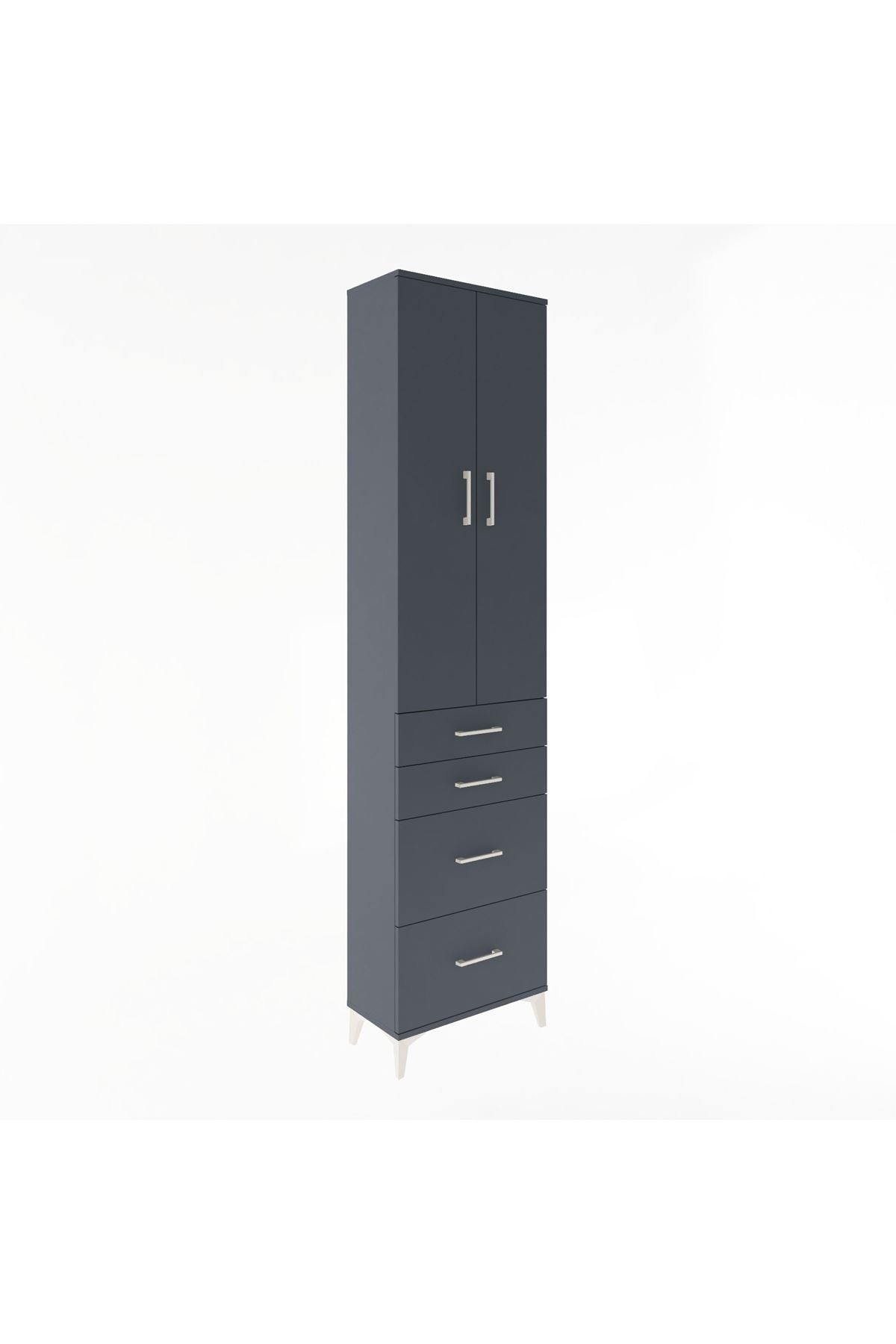 Arges Dolap 4 Raflı 4 Çekmeceli 2 Kapaklı 60x30x243 - S32M057V5A