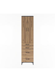 Arges Dolap 4 Raflı 4 Çekmeceli 2 Kapaklı 60x30x243 Antrasit-Çam