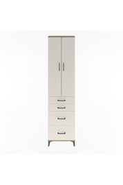 Arges Dolap 4 Raflı 4 Çekmeceli 2 Kapaklı 60x30x243 Çam-Aytaşı