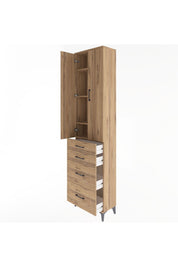 Arges Dolap 4 Raflı 4 Çekmeceli 2 Kapaklı 60x30x243 - S32M057V9A