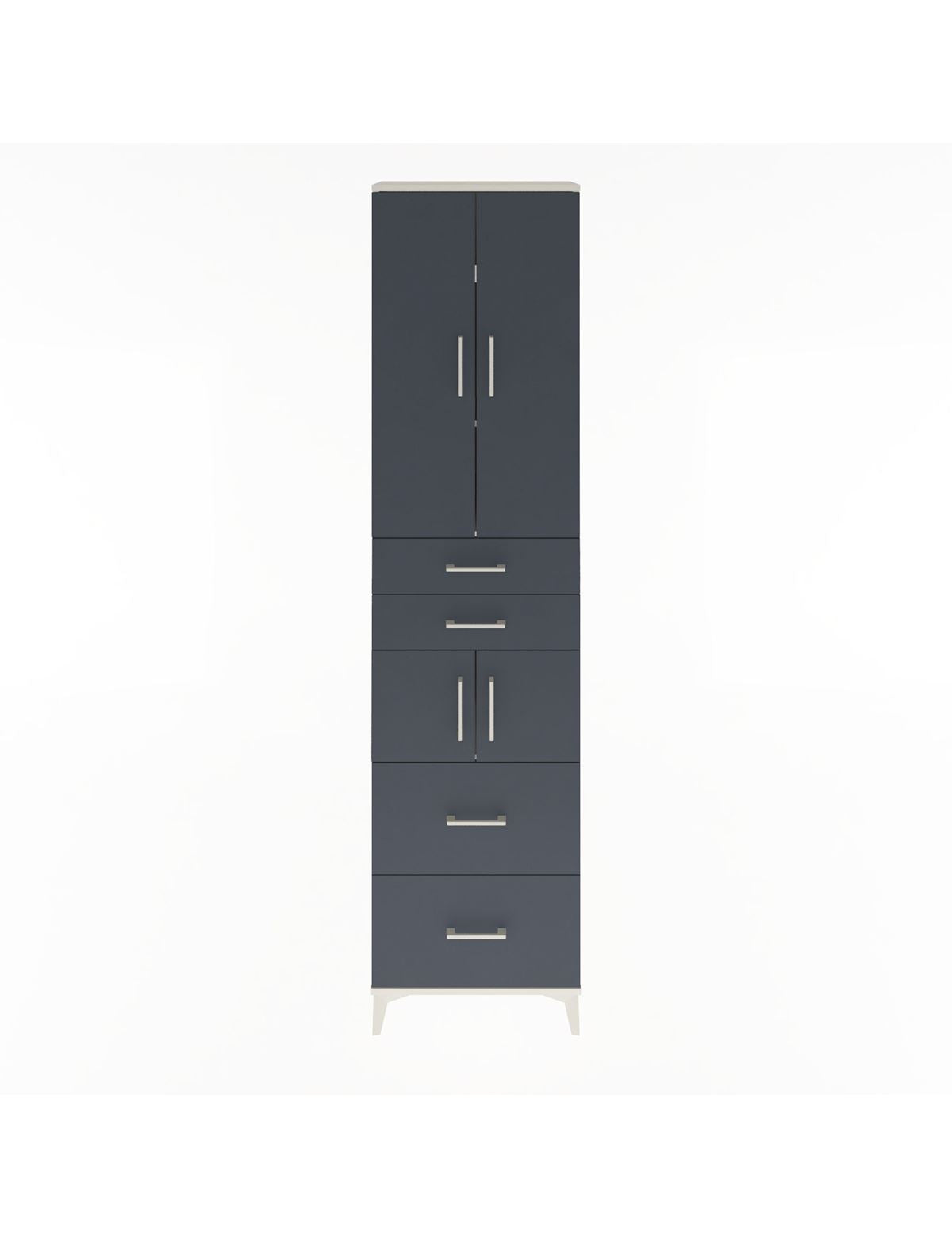 Arges Dolap 4 Raflı 4 Çekmeceli 4 Kapaklı 60x30x243 Aytaşı-Antrasit