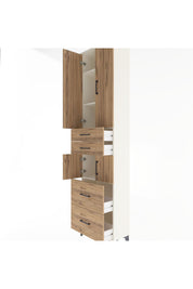 Arges Dolap 4 Raflı 4 Çekmeceli 4 Kapaklı 60x30x243 Aytaşı-Çam