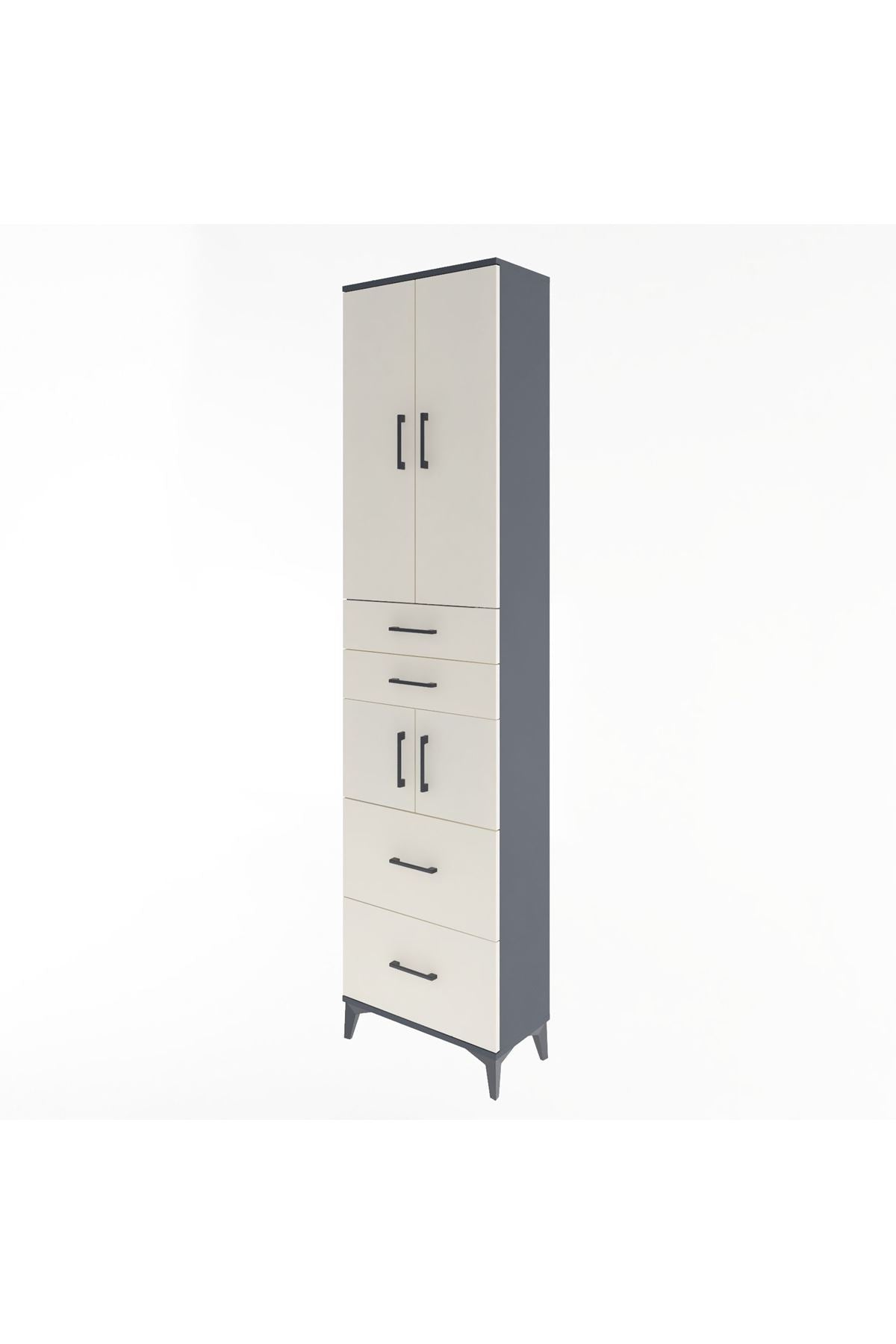 Arges Dolap 4 Raflı 4 Çekmeceli 4 Kapaklı 60x30x243 - S32M058V4A