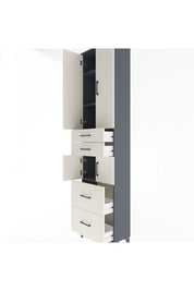 Arges Dolap 4 Raflı 4 Çekmeceli 4 Kapaklı 60x30x243 - S32M058V4A