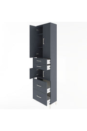 Arges Dolap 4 Raflı 4 Çekmeceli 4 Kapaklı 60x30x243 Antrasit-Antrasit