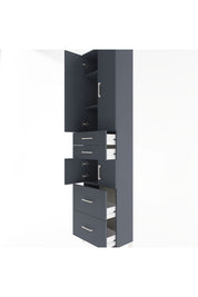 Arges Dolap 4 Raflı 4 Çekmeceli 4 Kapaklı 60x30x243 Antrasit-Antrasit