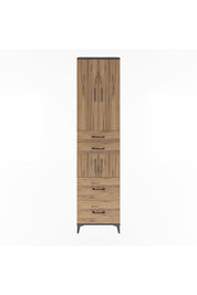 Arges Dolap 4 Raflı 4 Çekmeceli 4 Kapaklı 60x30x243 Antrasit-Çam