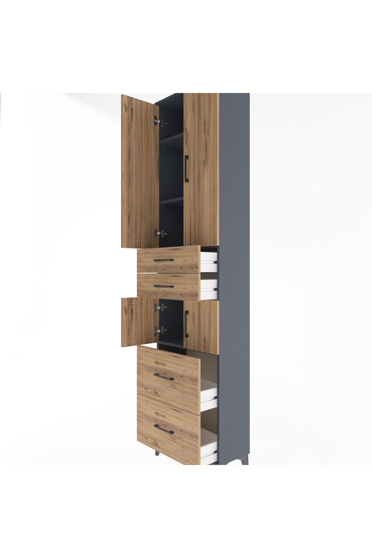 Arges Dolap 4 Raflı 4 Çekmeceli 4 Kapaklı 60x30x243 - S32M058V6A