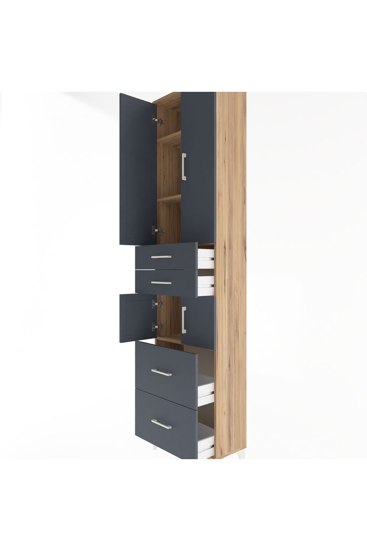 Arges Dolap 4 Raflı 4 Çekmeceli 4 Kapaklı 60x30x243 - S32M058V8A