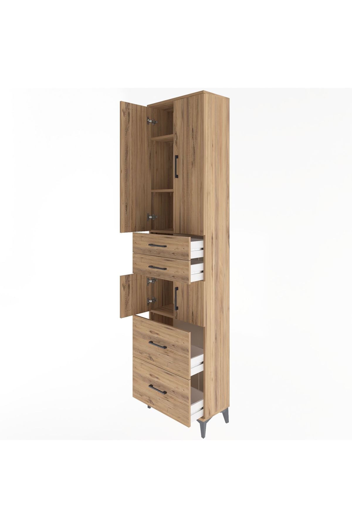 Arges Dolap 4 Raflı 4 Çekmeceli 4 Kapaklı 60x30x243 - S32M058V9A