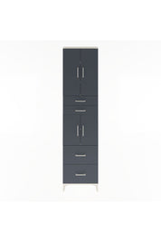 Arges Dolap 5 Raflı 4 Çekmeceli 4 Kapaklı 60x30x243 Aytaşı-Antrasit