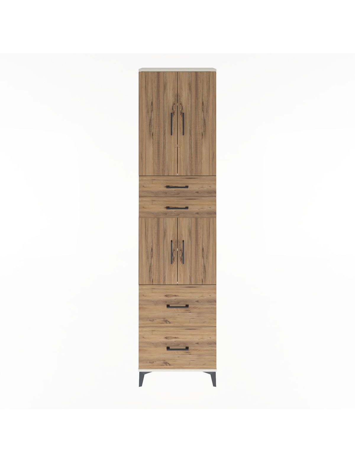 Arges Dolap 5 Raflı 4 Çekmeceli 4 Kapaklı 60x30x243 Aytaşı-Çam