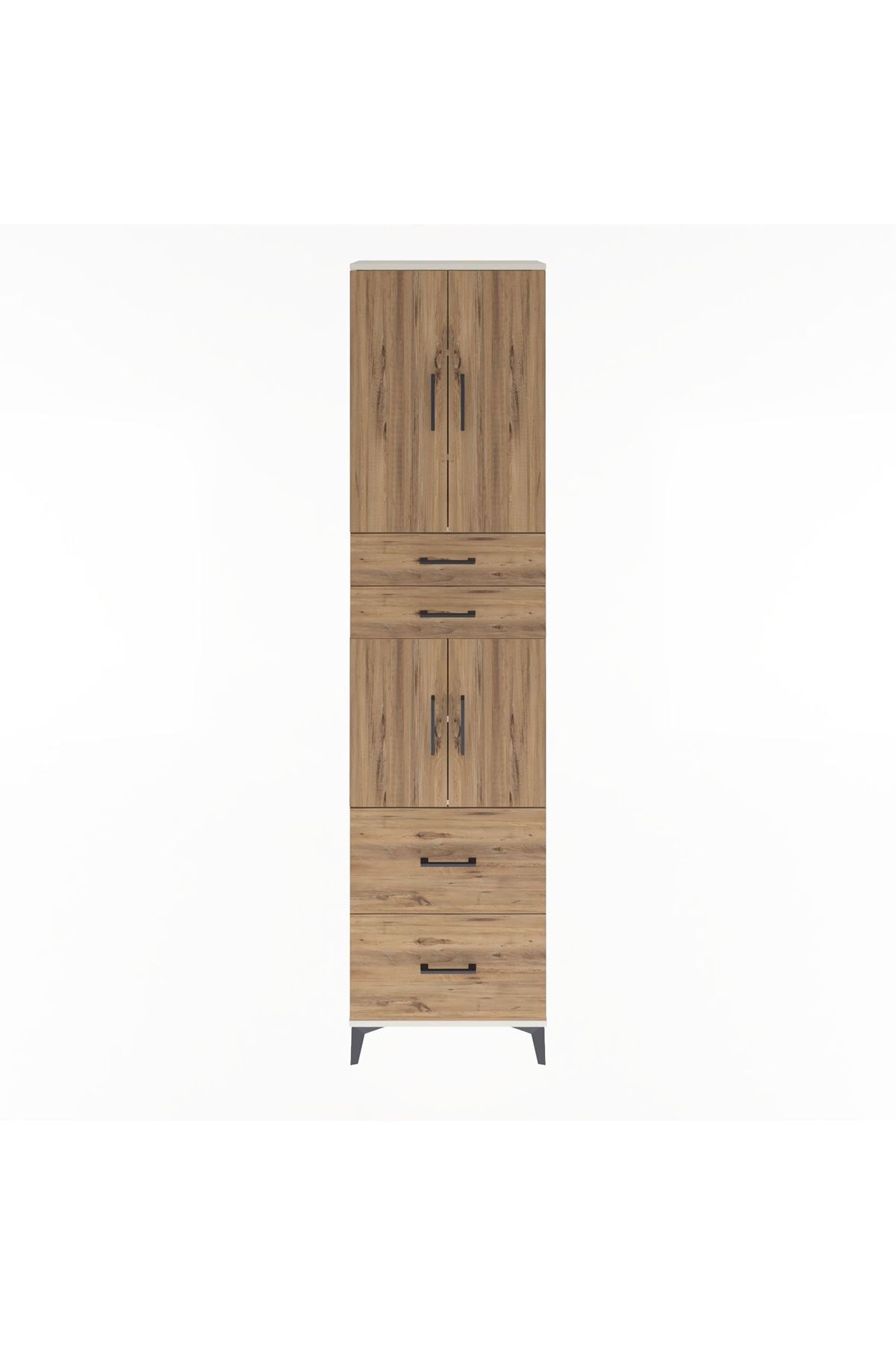 Arges Dolap 5 Raflı 4 Çekmeceli 4 Kapaklı 60x30x243 Aytaşı-Çam