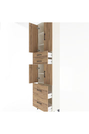 Arges Dolap 5 Raflı 4 Çekmeceli 4 Kapaklı 60x30x243 Aytaşı-Çam