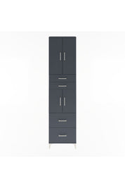 Arges Dolap 5 Raflı 4 Çekmeceli 4 Kapaklı 60x30x243 Antrasit-Antrasit