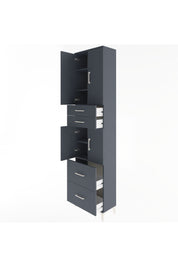 Arges Dolap 5 Raflı 4 Çekmeceli 4 Kapaklı 60x30x243 Antrasit-Antrasit