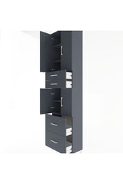 Arges Dolap 5 Raflı 4 Çekmeceli 4 Kapaklı 60x30x243 Antrasit-Antrasit