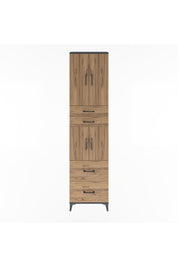 Arges Dolap 5 Raflı 4 Çekmeceli 4 Kapaklı 60x30x243 Antrasit-Çam