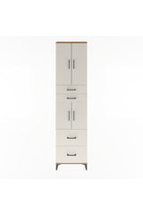 Arges Dolap 5 Raflı 4 Çekmeceli 4 Kapaklı 60x30x243