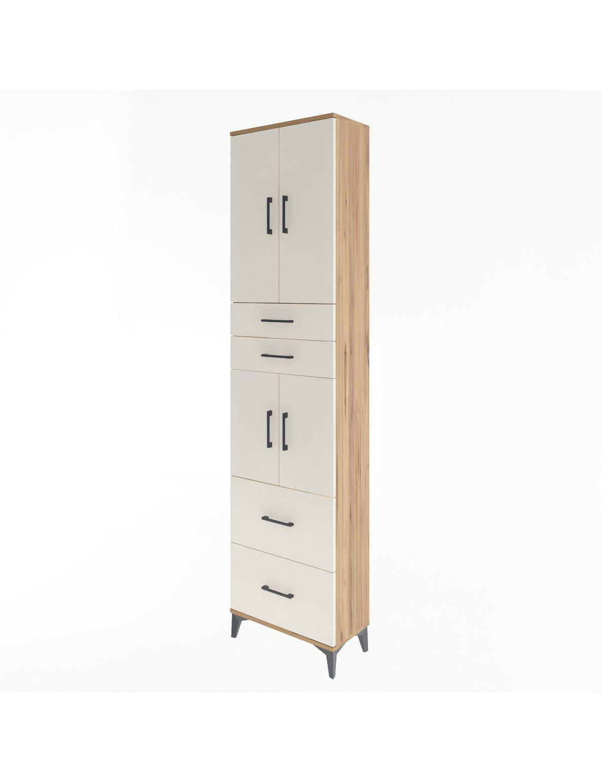 Arges Dolap 5 Raflı 4 Çekmeceli 4 Kapaklı 60x30x243 - S32M059V7A