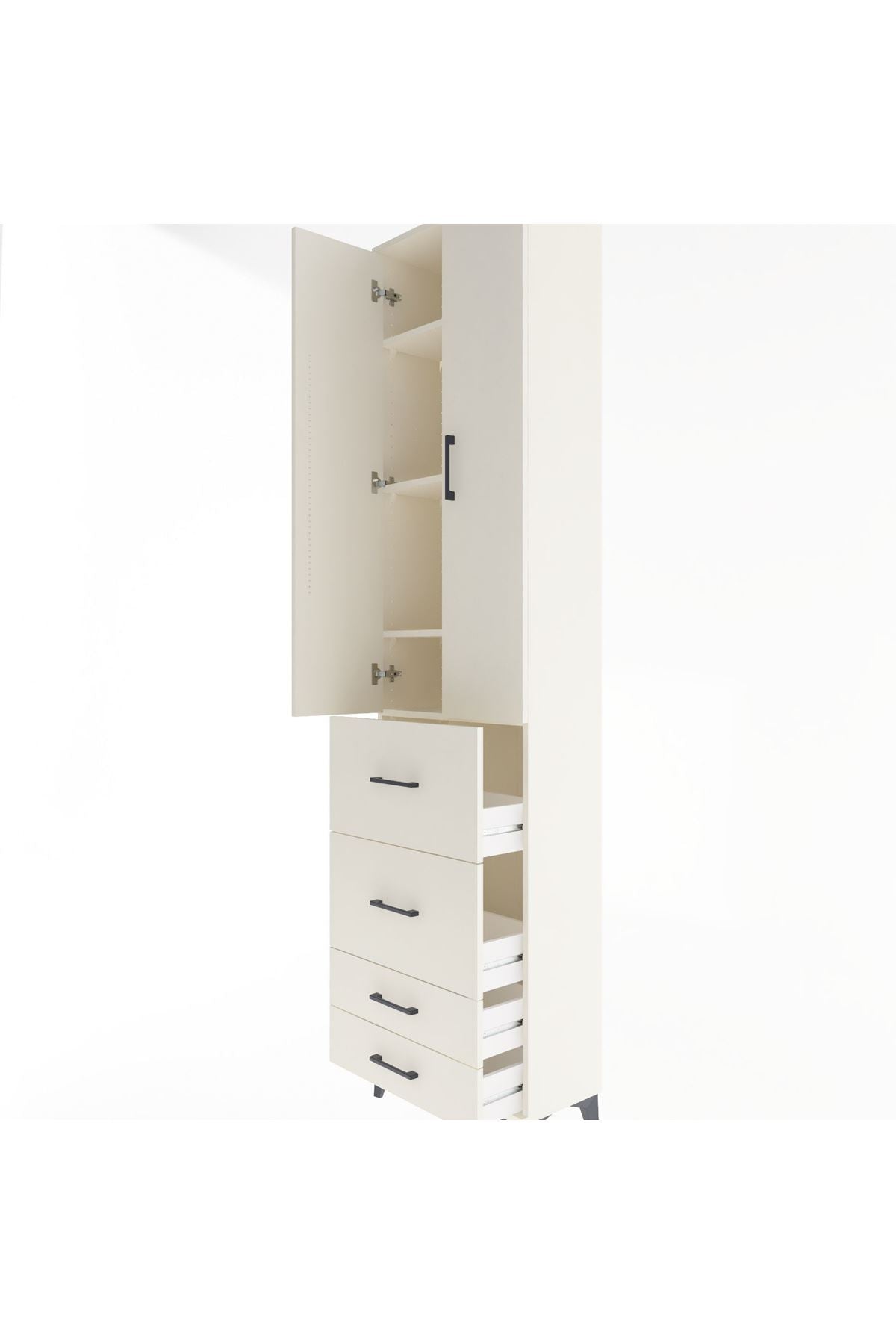 Arges Dolap 4 Raflı 4 Çekmeceli 2 Kapaklı 60x30x243 Aytaşı-Aytaşı