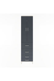 Arges Dolap 4 Raflı 4 Çekmeceli 2 Kapaklı 60x30x243 Aytaşı-Antrasit