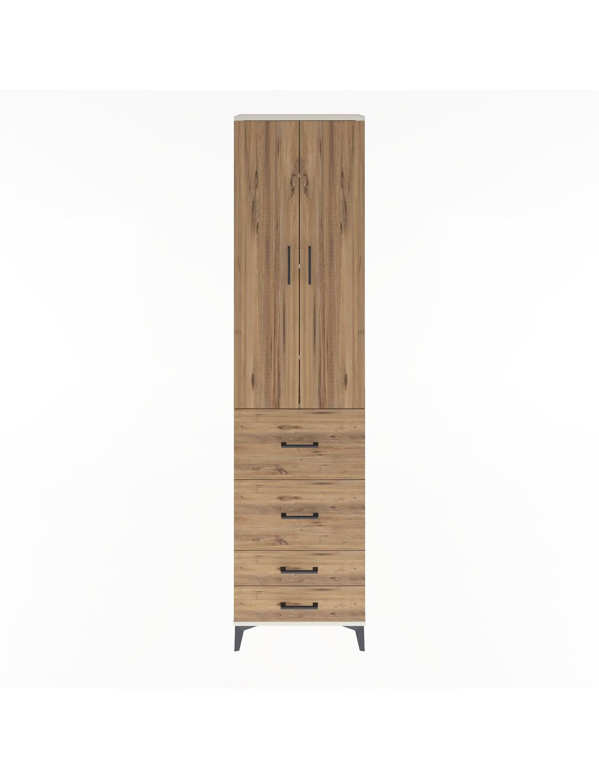 Arges Dolap 4 Raflı 4 Çekmeceli 2 Kapaklı 60x30x243 Aytaşı-Çam