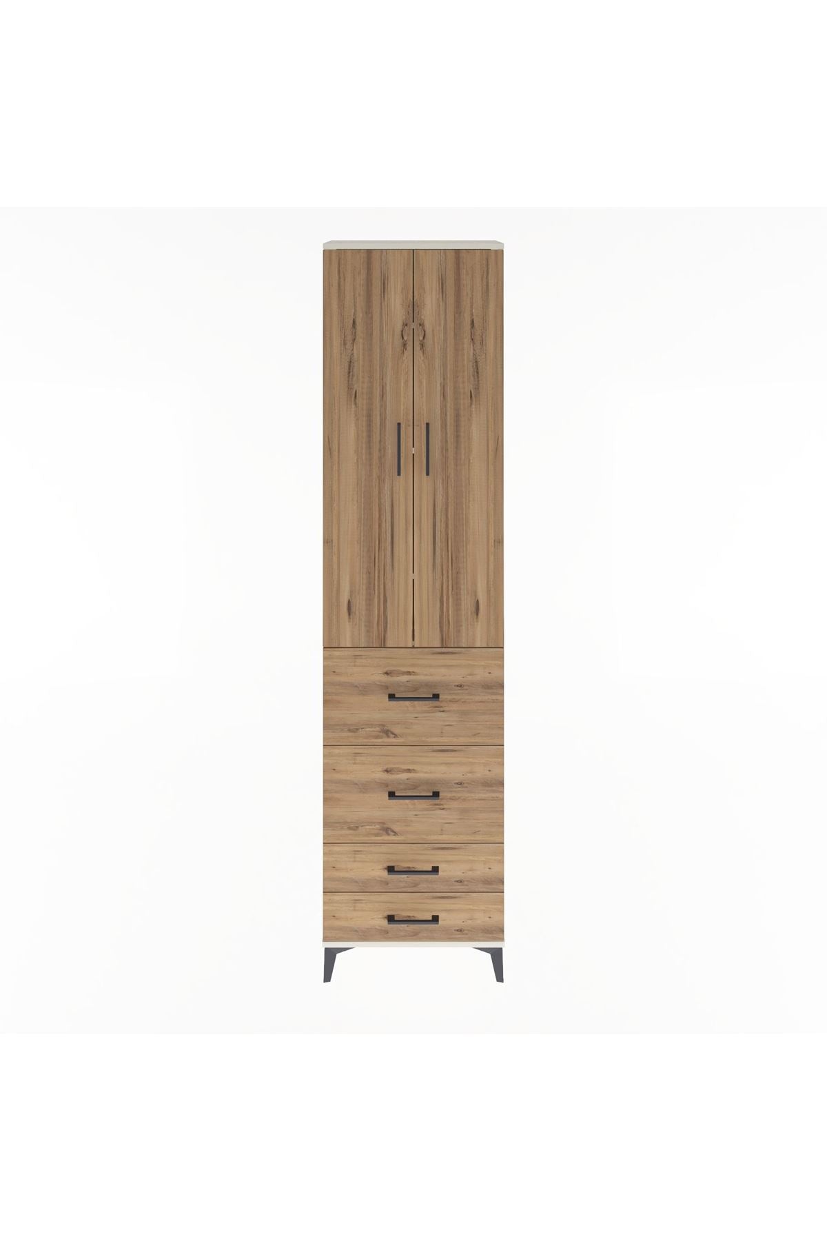 Arges Dolap 4 Raflı 4 Çekmeceli 2 Kapaklı 60x30x243 Aytaşı-Çam