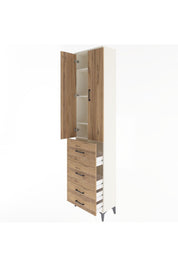 Arges Dolap 4 Raflı 4 Çekmeceli 2 Kapaklı 60x30x243 Aytaşı-Çam