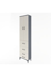 Arges Dolap 4 Raflı 4 Çekmeceli 2 Kapaklı 60x30x243 Antrasit-Aytaşı