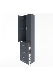 Arges Dolap 4 Raflı 4 Çekmeceli 2 Kapaklı 60x30x243 Antrasit-Antrasit