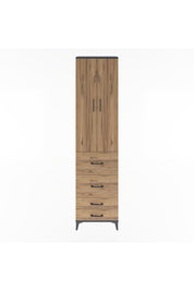 Arges Dolap 4 Raflı 4 Çekmeceli 2 Kapaklı 60x30x243 Antrasit-Çam