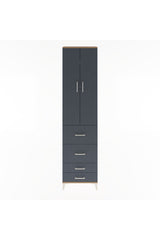 Arges Dolap 4 Raflı 4 Çekmeceli 2 Kapaklı 60x30x243