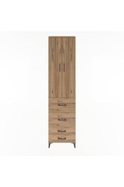 Arges Dolap 4 Raflı 4 Çekmeceli 2 Kapaklı 60x30x243 Çam-Çam