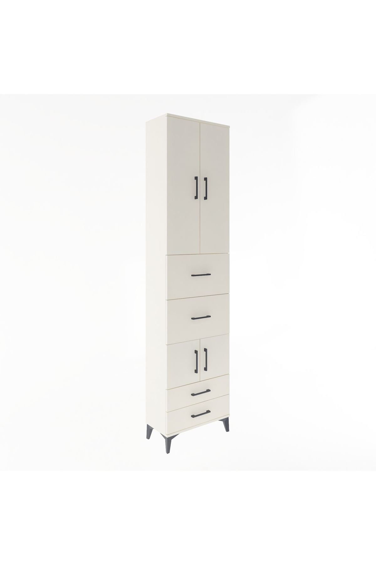 Arges Dolap 4 Raflı 4 Çekmeceli 4 Kapaklı 60x30x243 Aytaşı-Aytaşı